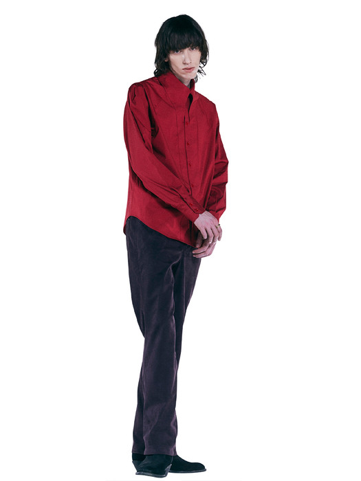 RED LONGER COLLAR SHIRT