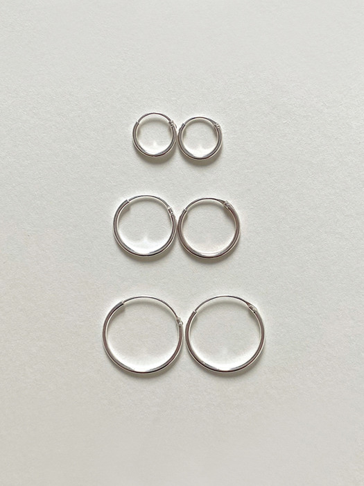 Simple Thin Ring Earring(silver)