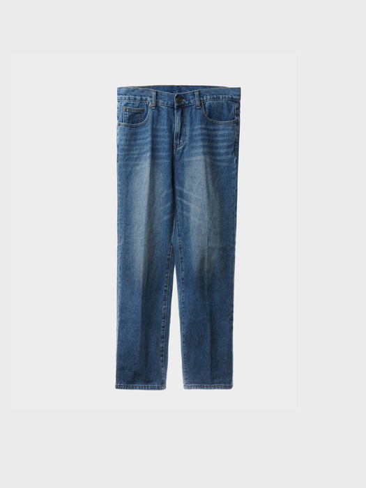 Distressed Straight-Leg Jeans[Blue(UNISEX)]_UTD-FP01 