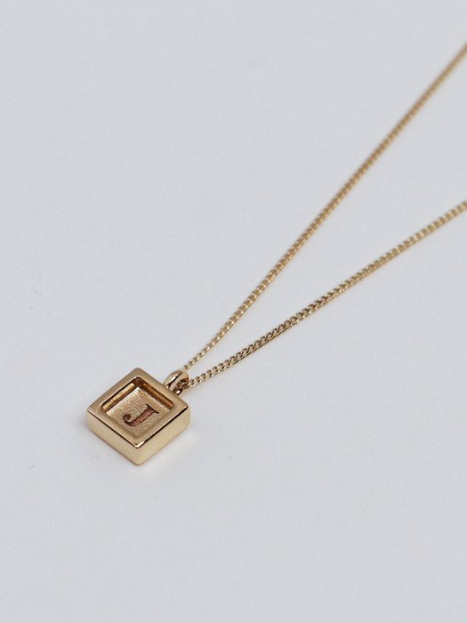 14K gold initial necklace