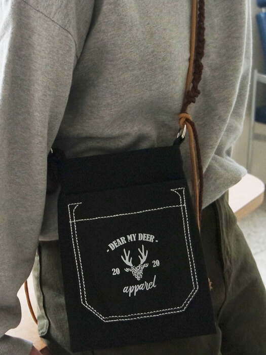 Stitch pocket Mini bag_black