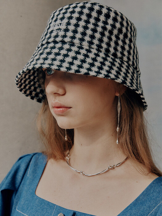 [Fabric From JAPAN] Tweed Bucket Hat_Gingham Check