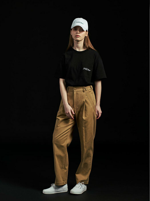ONE TUCK LOOSE FIT CHINO PANTS_WOMEN(BEIGE)