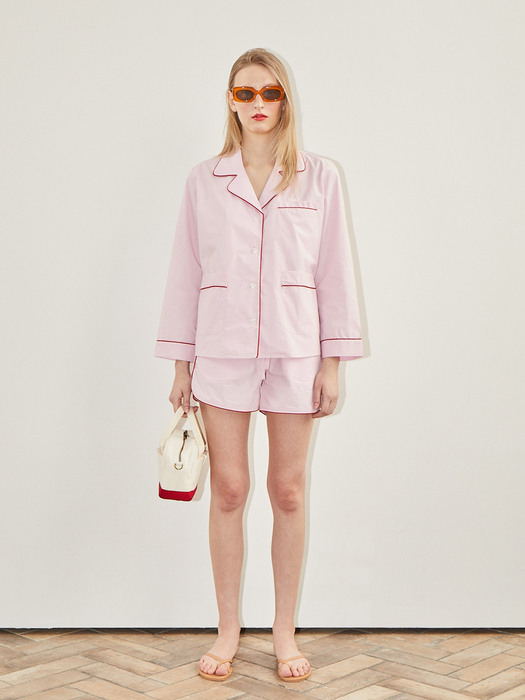 Pink Poplin Pajama Set