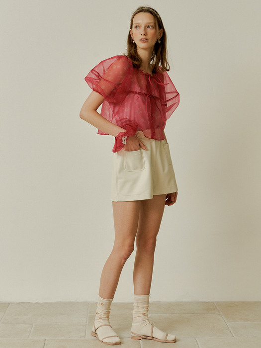 Naive organza top (Crimson)