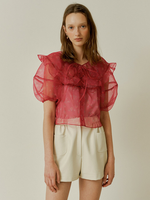 Naive organza top (Crimson)