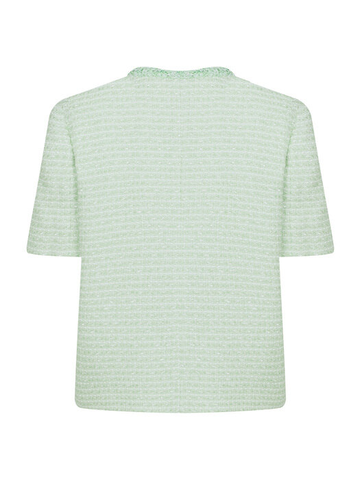 [단독]Half Sleeve Tweed Jacket-Light Green