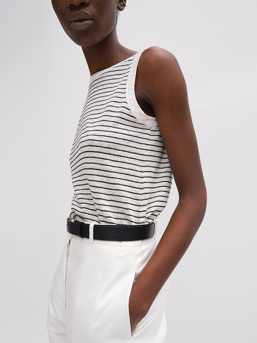 Linen Stripe Sleeveless Top - 3colors