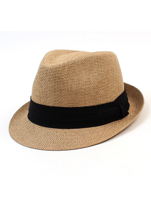 BU Summer Simple Brown Fedora 파나마햇