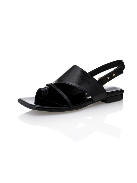 Cutout Slingback Flat Sandals-MD1100s Black