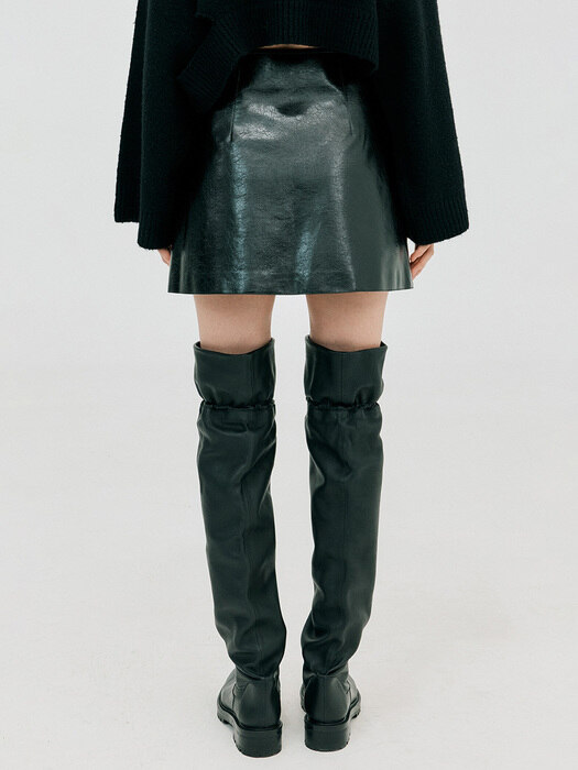 Vegan Leather Mini Skirt_Black