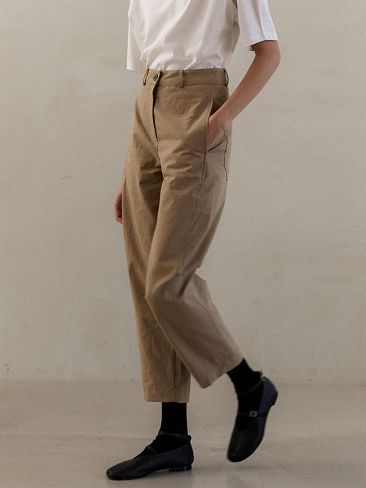 Basic chino pants(beige)