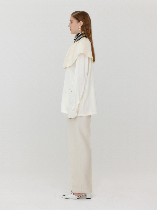 VALERIE Big Collared Blouse - Ivory