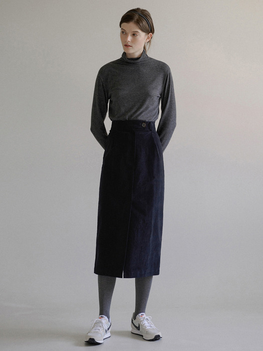 3.51 Corduroy slit skirt (Navy)