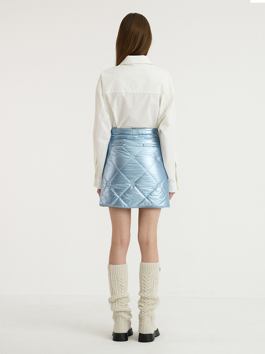 Padded Mini Skirt_Blue
