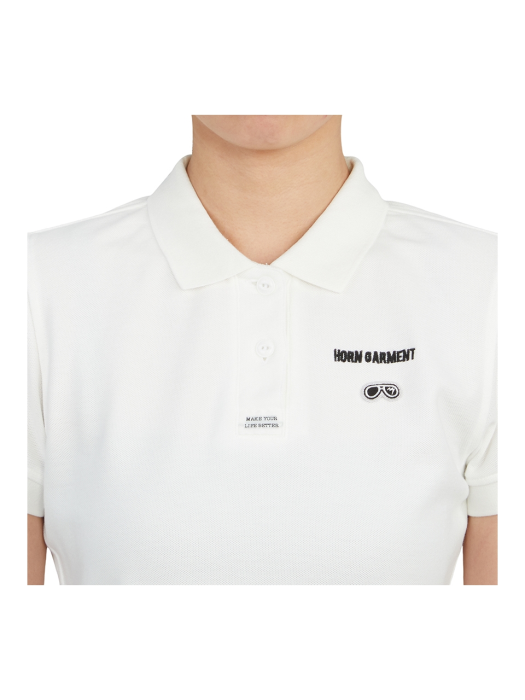 아이콘 HCW 2A AP01 WHITE 여자 골프 카라 반팔티셔츠