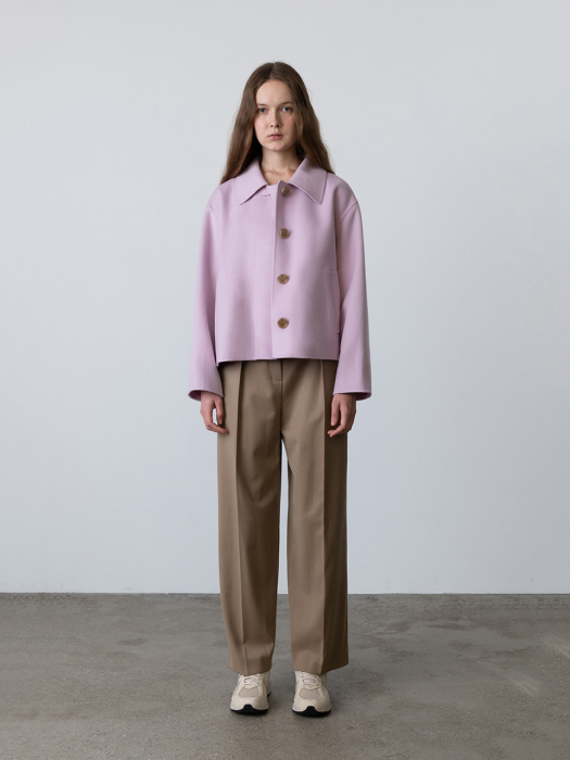 [묶음코드로 운영]Cashmere Handmade Cropped Coat Pale Pink (JWCO2F903P1)