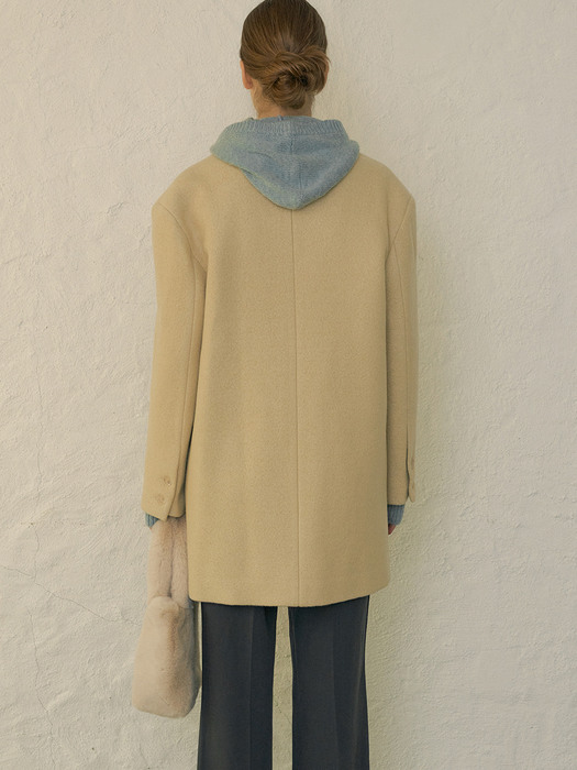 comos 755 over-fit half coat (beige)