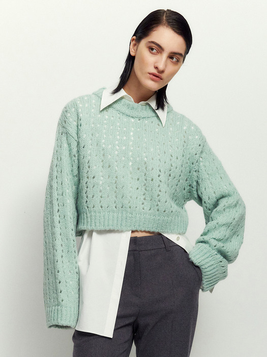 Pullover Crop knit - Mint