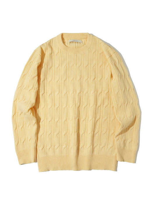 T20008 Loose cable knit_Yellow