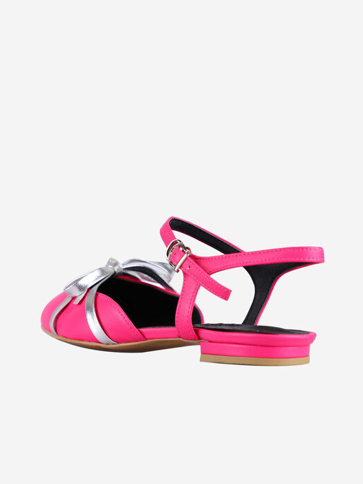 Ribbon-holic Slingback Sandal  1cm/3cm _ Pink/Silver