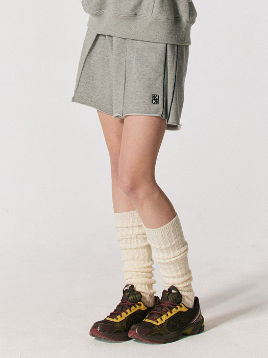 Classic Symbol Panel Banding Short Pants [MELANGE GREY]