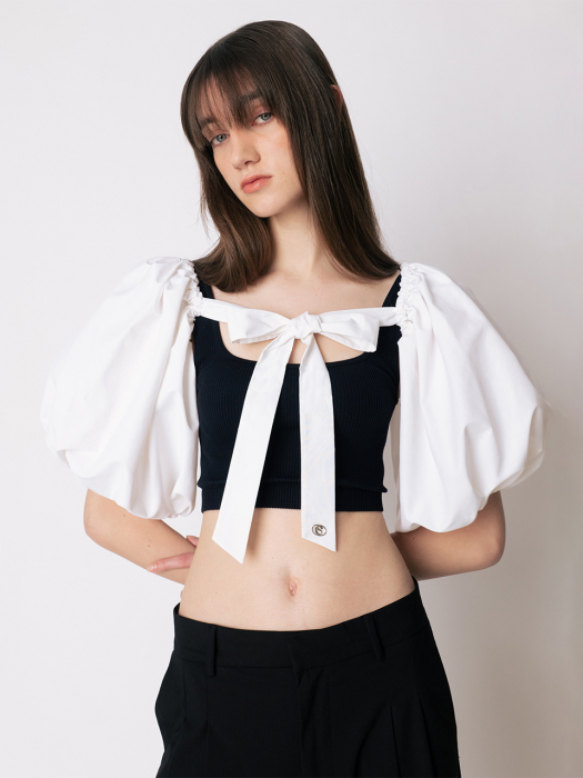 CO RIBBON TIE BOLERO_WHITE