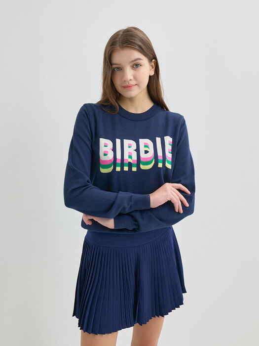 Birdie knit pullover-Navy
