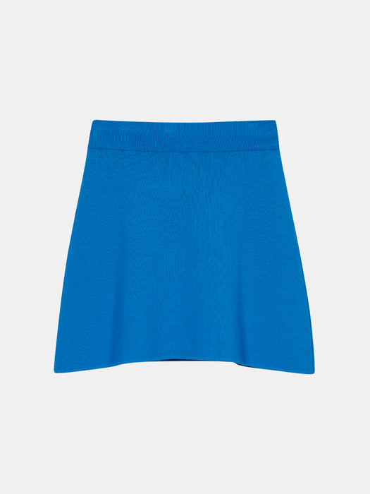 pot curved knit skirt (blue)