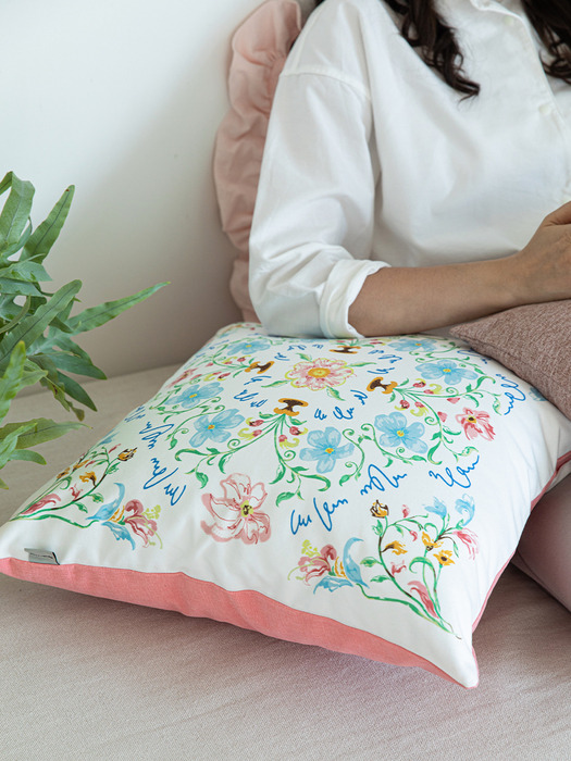 Floral Leaf Cushion Cover