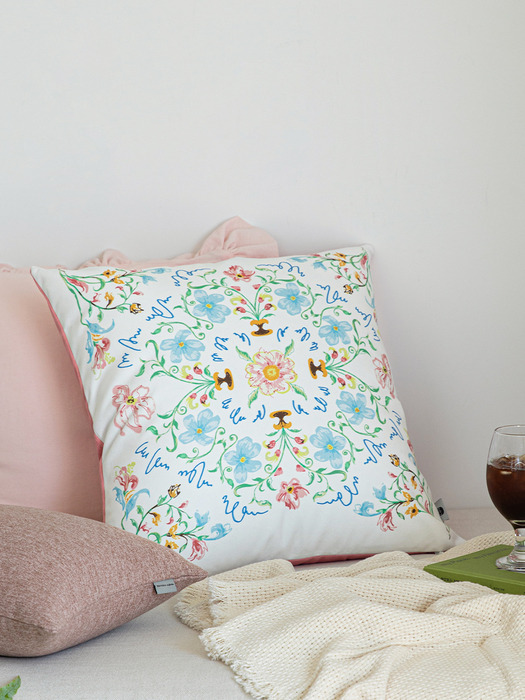 Floral Leaf Cushion Cover