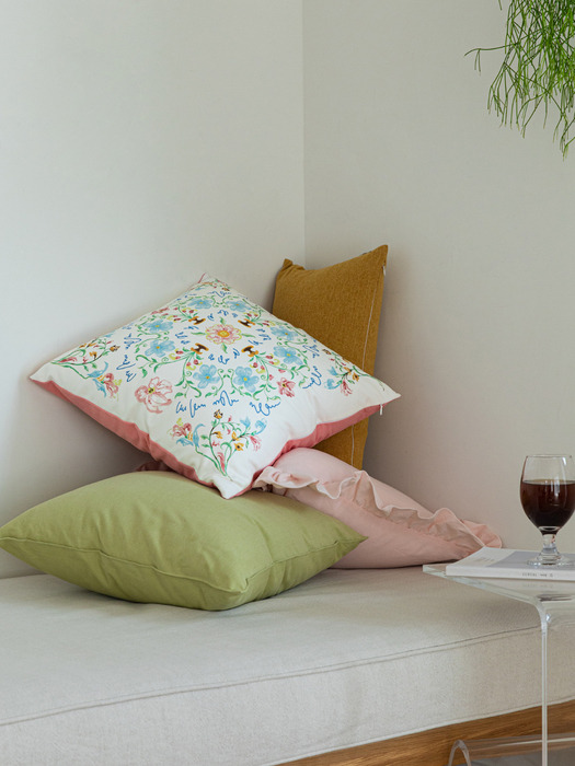 Floral Leaf Cushion Cover