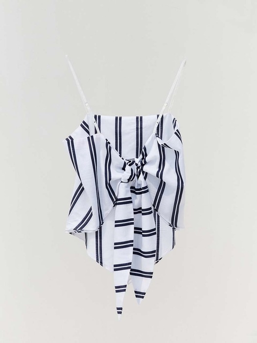 hish summer striped scarf top - blanc