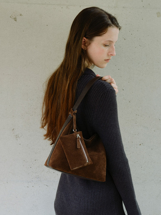 Mini Pulpy hobo bag Suede Chestnut