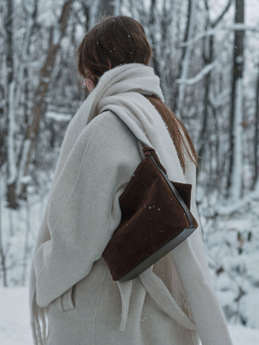 Mini Pulpy hobo bag Suede Chestnut