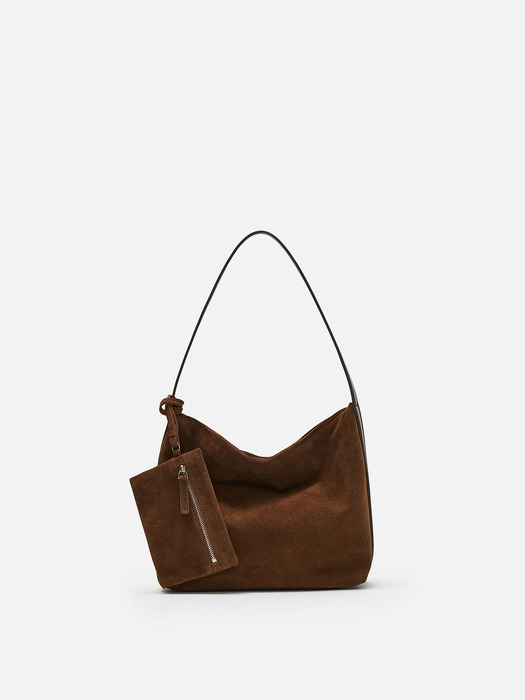 Mini Pulpy hobo bag Suede Chestnut