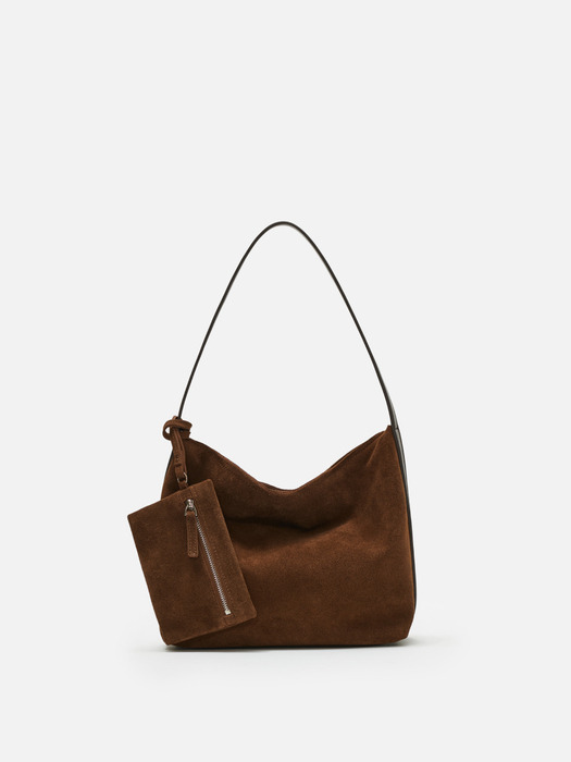 Mini pulpy hobo bag Suede Chestnut