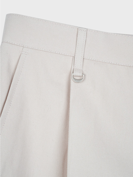 WIDE TUCK COTTON PANTS_IVORY