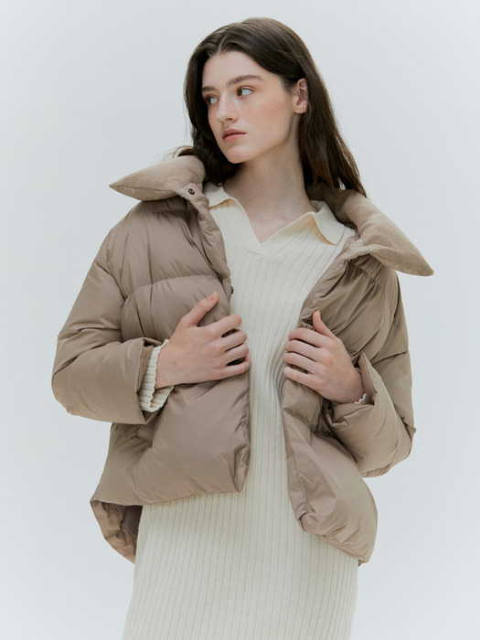 CASHMERE DETAIL GOOSE DOWN JACKET [3COLORS]