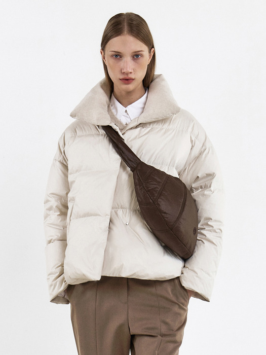 CASHMERE DETAIL GOOSE DOWN JACKET [3COLOR]