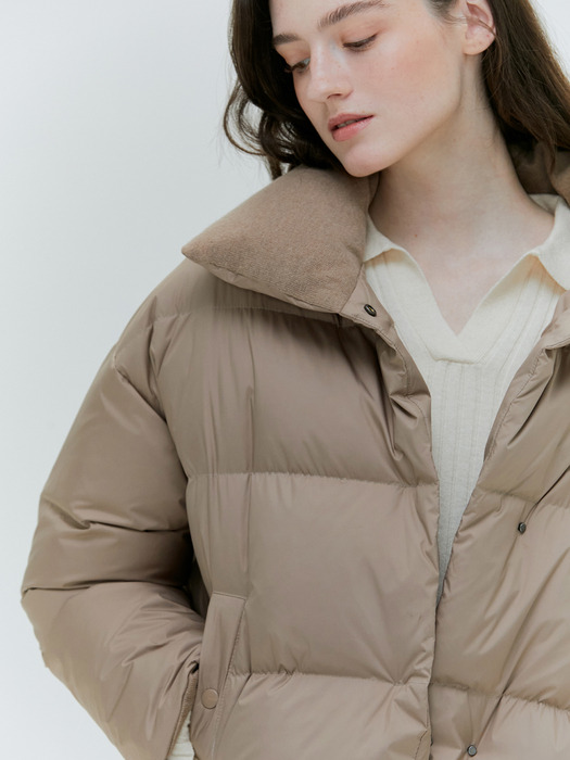 CASHMERE DETAIL GOOSE DOWN JACKET [3COLORS]