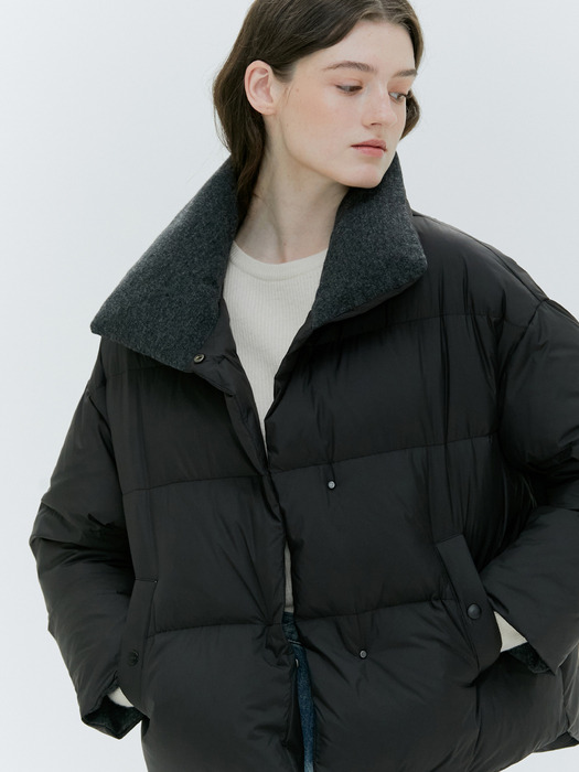 CASHMERE DETAIL GOOSE DOWN JACKET [3COLORS]