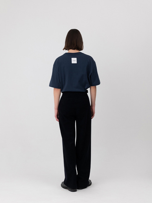 COTTON STRAIGHT PANTS [NAVY]