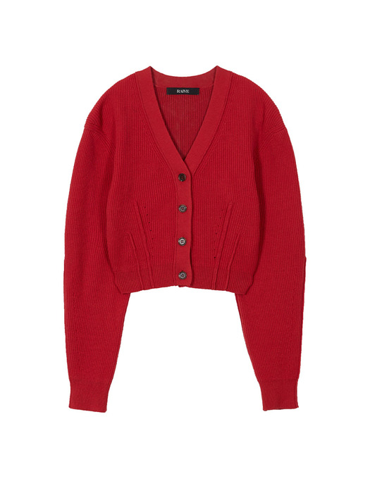 Cropped Knit Cardigan in Red VK3WD250-63