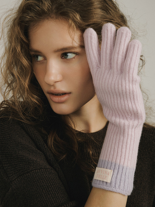 [단독]Cashmere Blend Ribbed Knit Gloves (8colors)