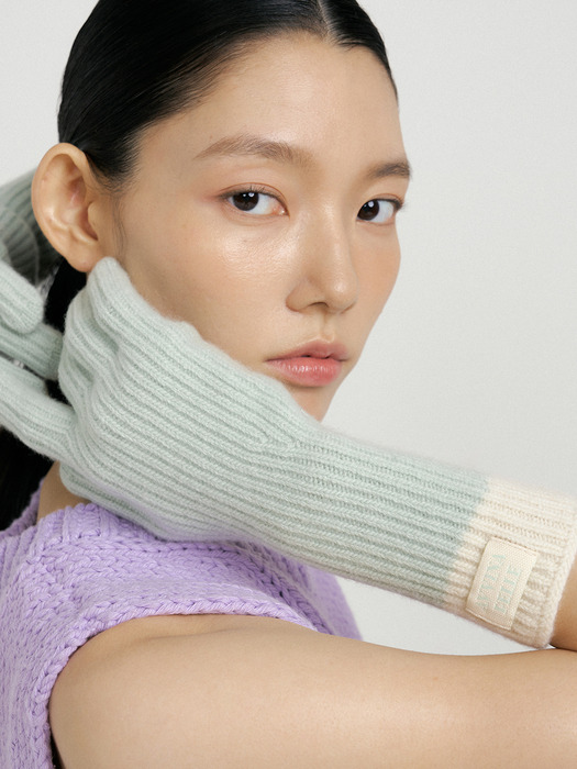 [단독]Cashmere Blend Ribbed Knit Gloves (8colors)