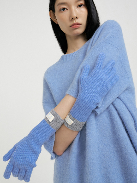 [단독]Cashmere Blend Ribbed Knit Gloves (8colors)