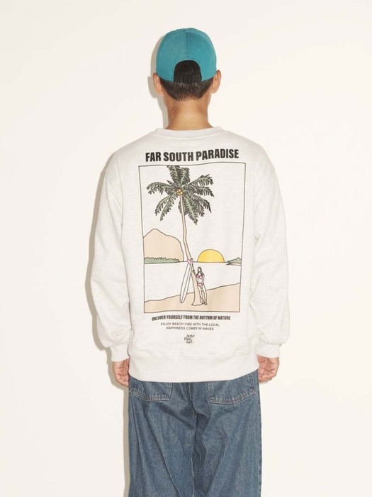 RETRO PARADISE SWEAT SHIRT grey 레트로 파라다이스 스웨트 셔츠 그레이