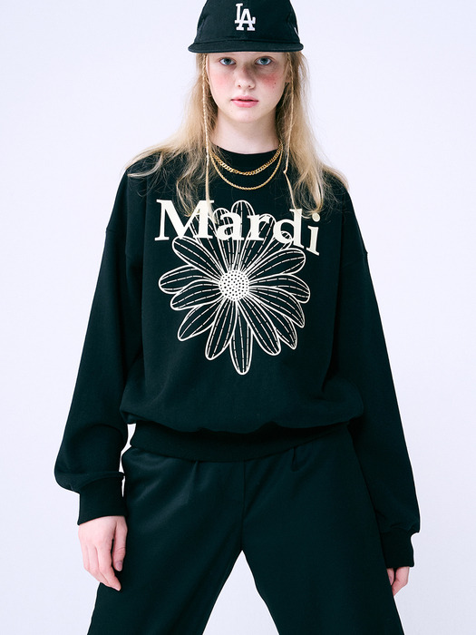 SWEATSHIRT FLOWERMARDI_BLACK CREAM