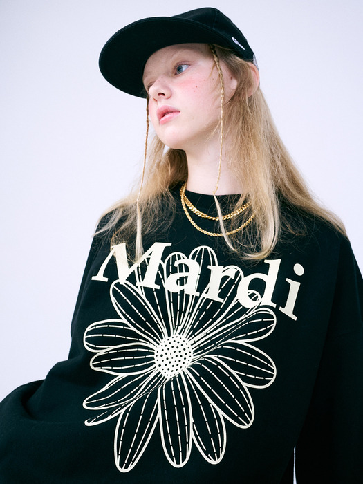 SWEATSHIRT FLOWERMARDI_BLACK CREAM